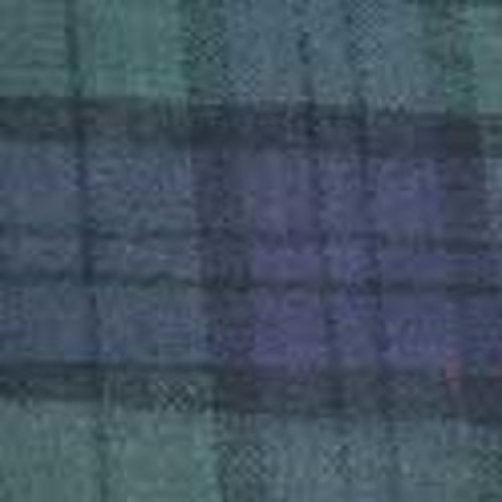 Swatch Navy Green Black woven cotton plaid with small gray hearts from Big Feet Pajama Company