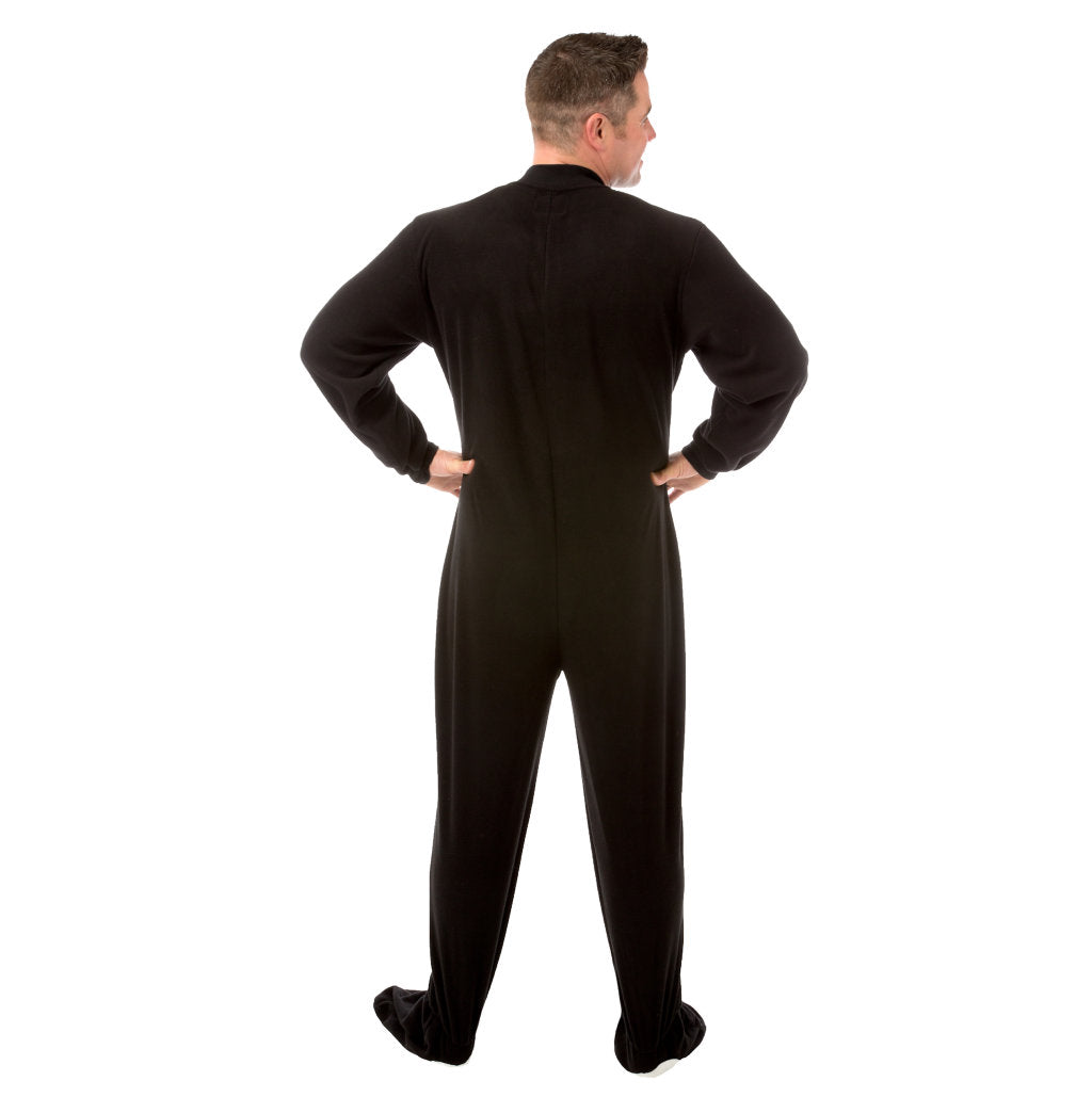 Black Micro-Fleece Adult Footed Onesie Pajamas | XS | CLEARANCE ITEM