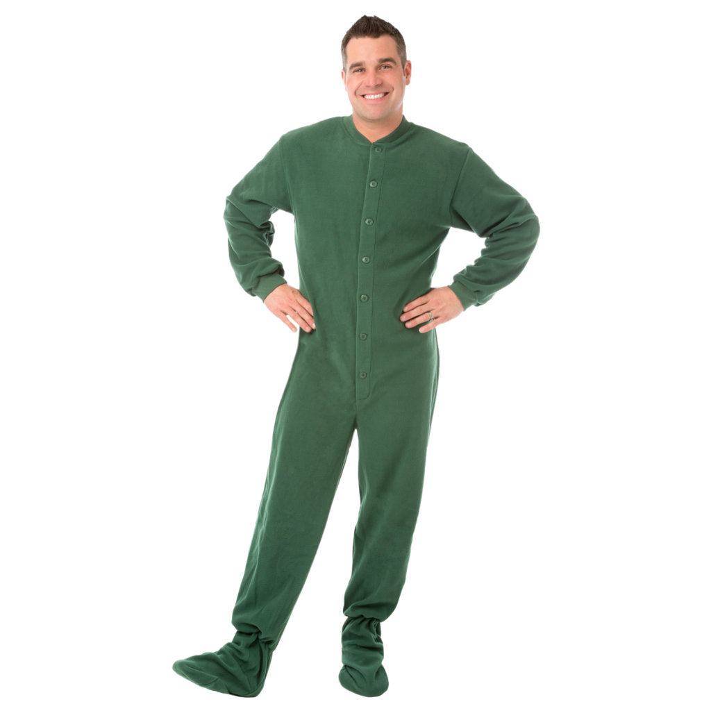 Hunter Green Micro-Fleece Adult Footed Onesie Pajamas | XS | CLEARANCE ITEM