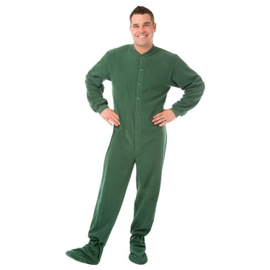 Hunter Green Micro-Fleece Adult Footed Onesie Pajamas | XS | CLEARANCE ITEM