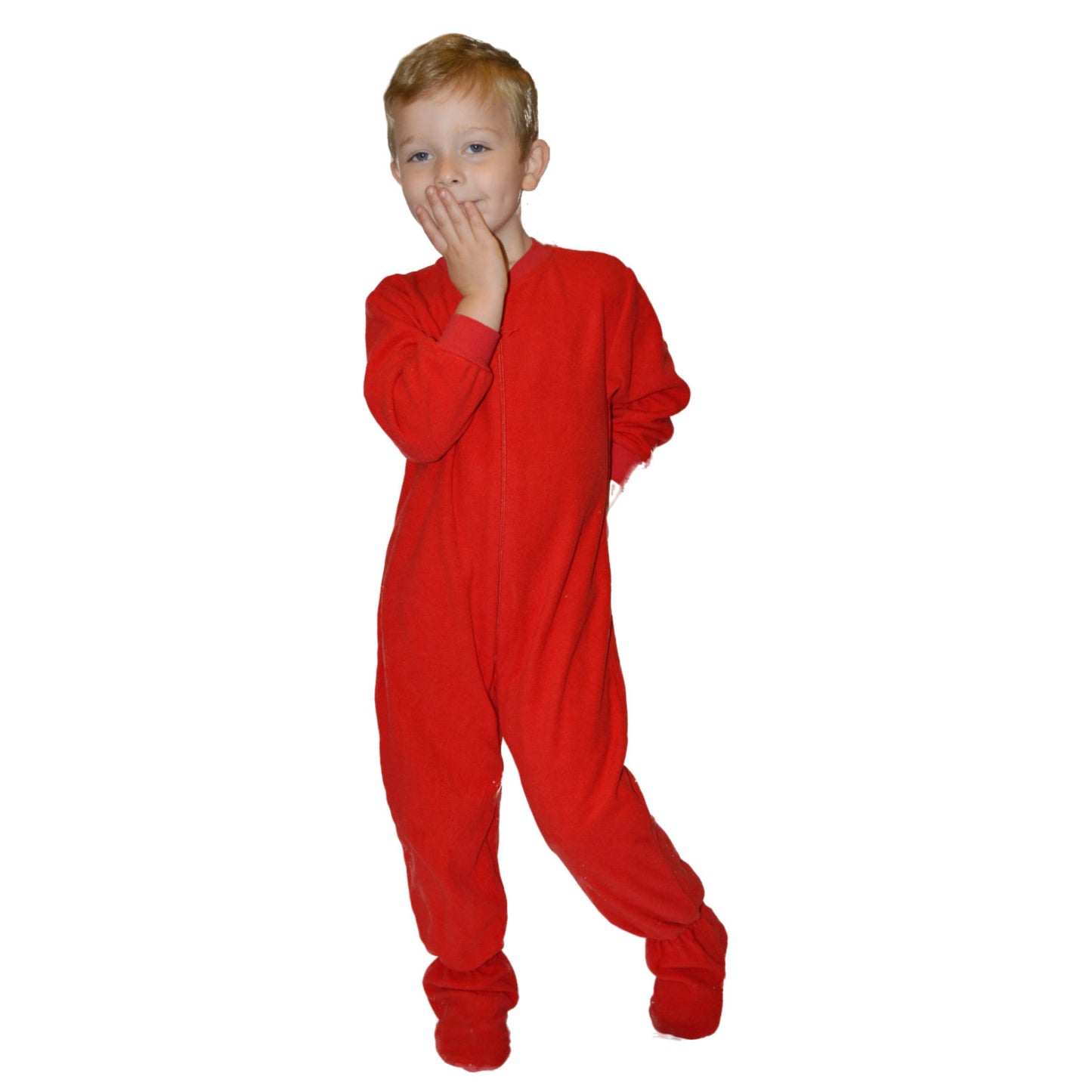 Red Micro-Polar Fleece Onesie Pajamas for Infants & Toddlers