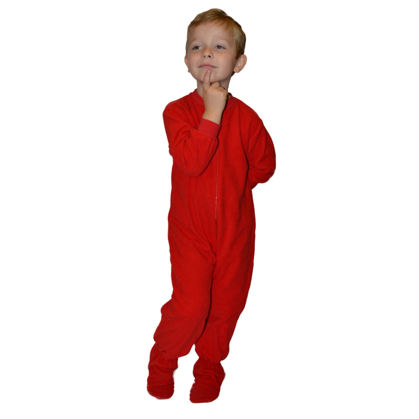 Red Micro-Polar Fleece Onesie Pajamas for Infants & Toddlers