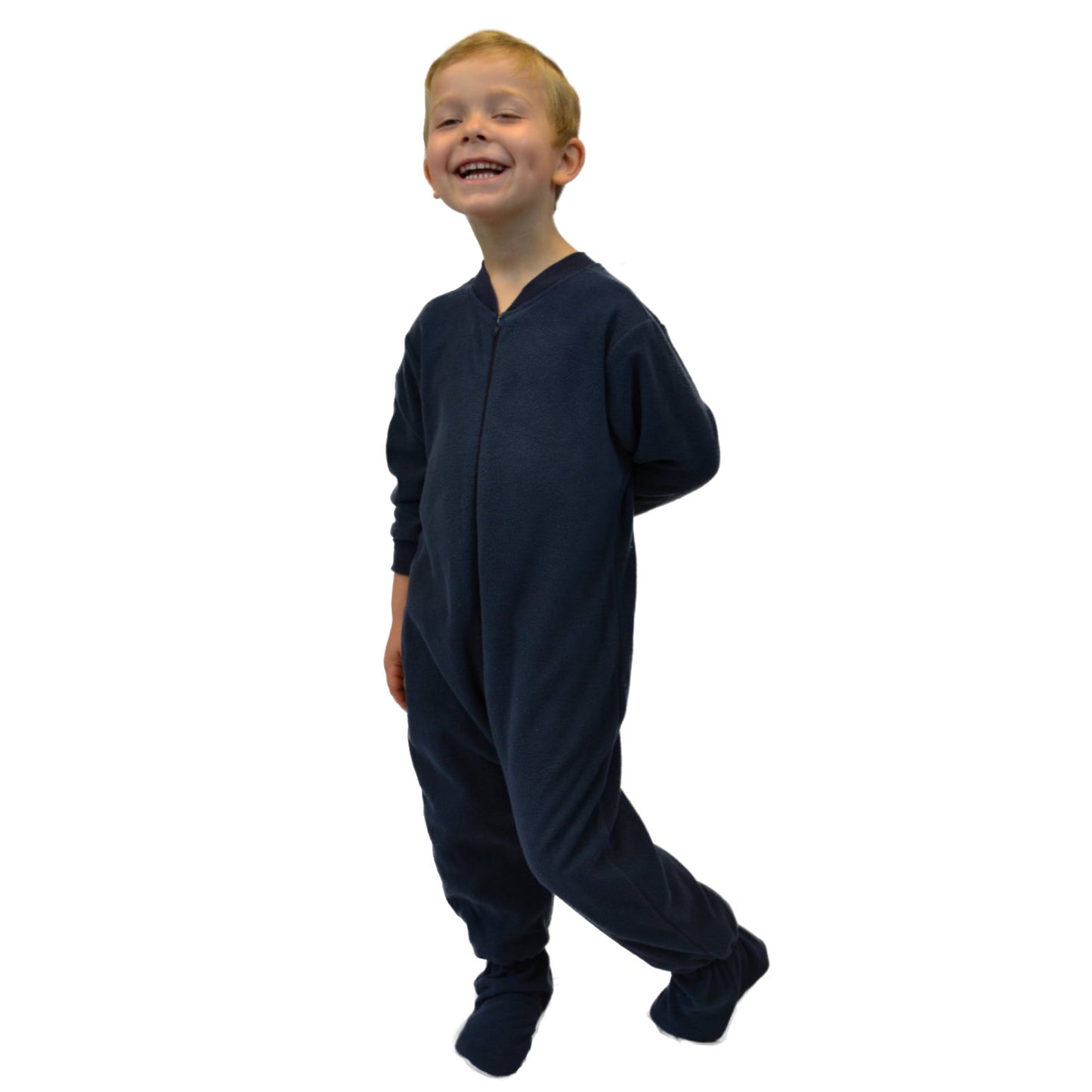 Navy-Blue Footed Onesie Pajamas for Toddlers & Infants