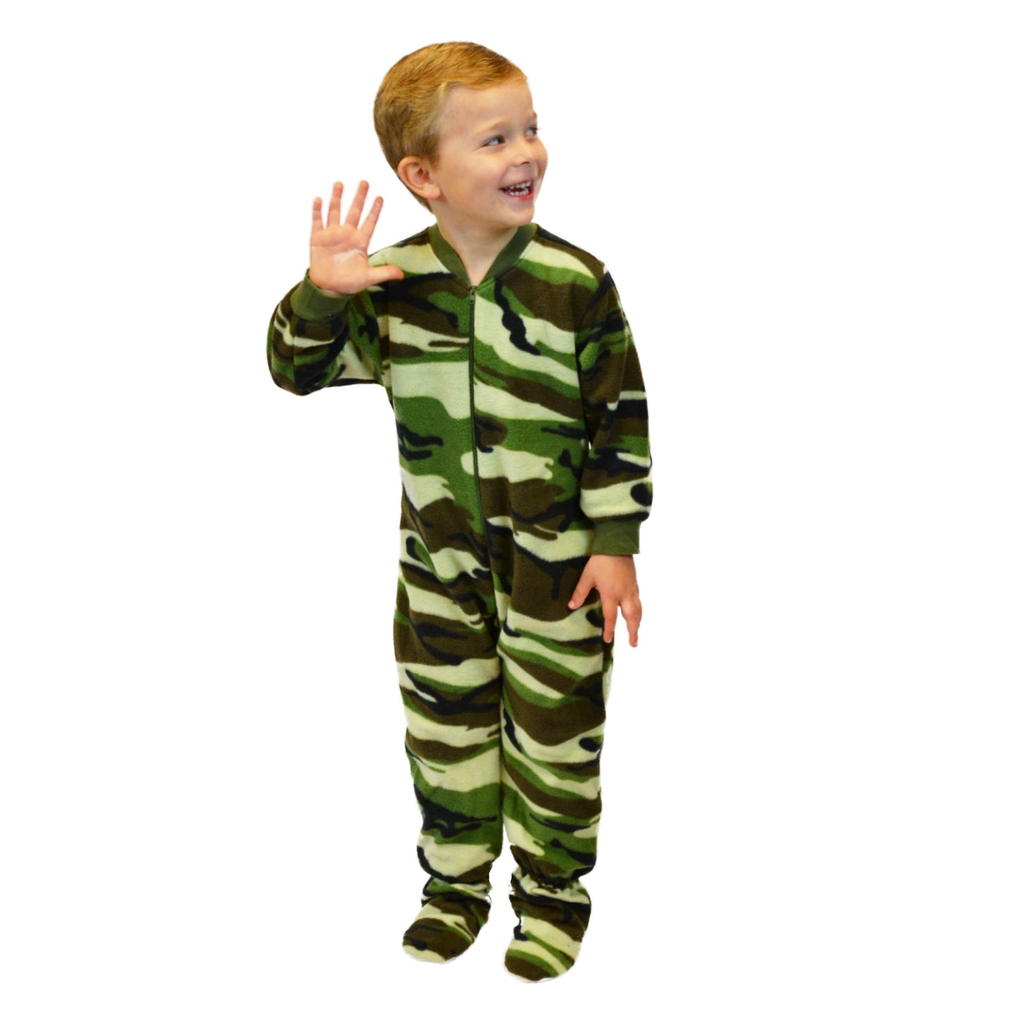 Infant & Toddler Green Camouflage Onesie Footie Pajamas