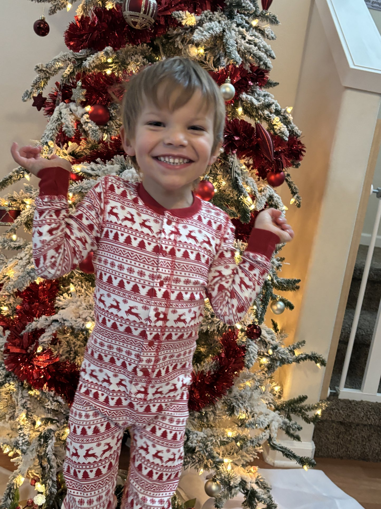 Funny Onesie Union Suit Kids Pajamas Sign on Rear, "NICE LIST Dropout Sorry SANTA"