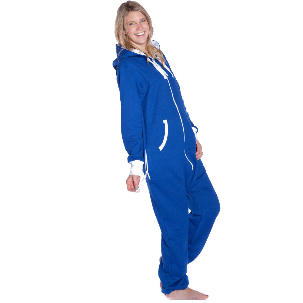 Royal Blue Hooded Jumpsuit Onesie for Men & Women