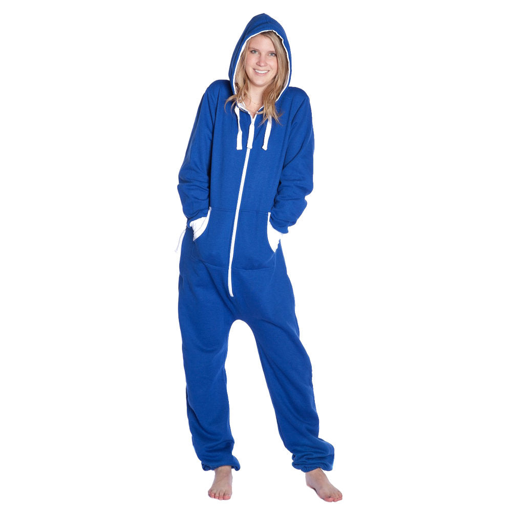 Royal Blue Hooded Jumpsuit Onesie for Men & Women