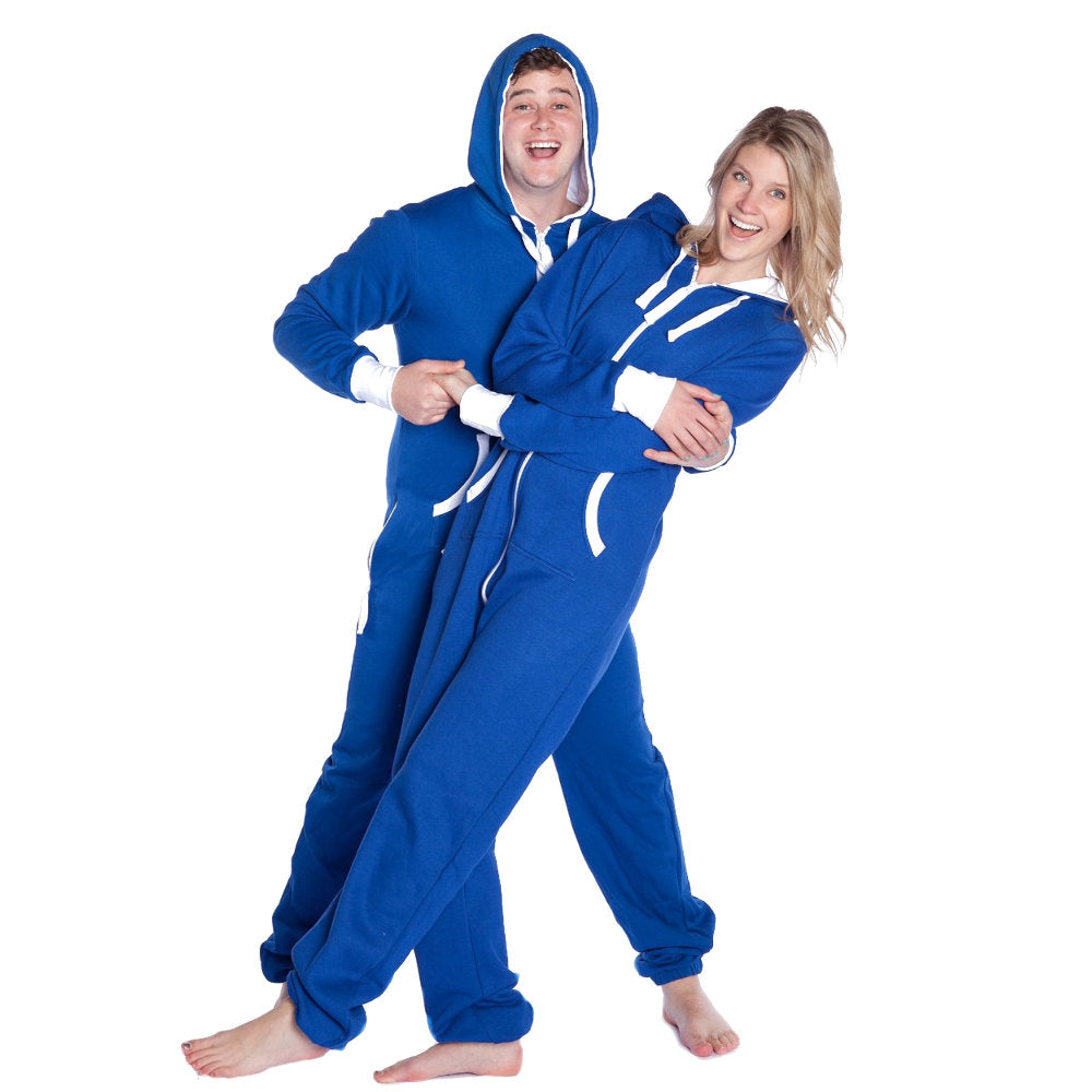Royal Blue Hooded Jumpsuit Onesie for Men & Women