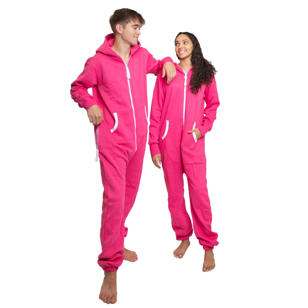 Magenta Hot Pink Hoodie Jumpsuit Unisex Sizes XS - 2XL for Men & Women