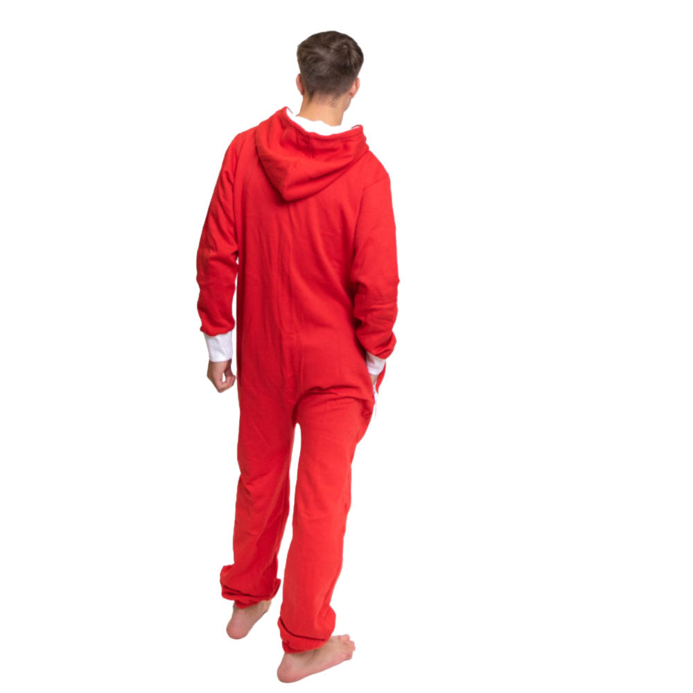 Red Hoodie Jumpsuit Unisex Sizes XS - 2XL for Men & Women