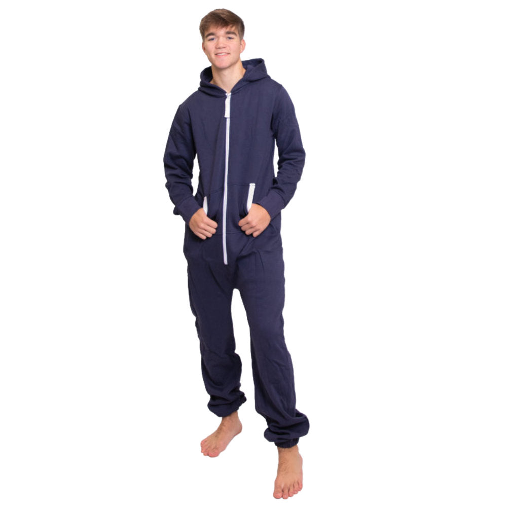 Navy Hoodie Jumpsuit Unisex Sizes XS - 2XL for Men & Women