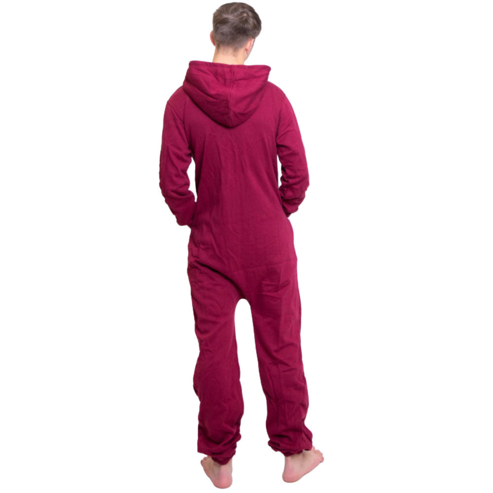 Maroon Hoodie Jumpsuit Unisex Sizes XS - 2XL for Men & Women