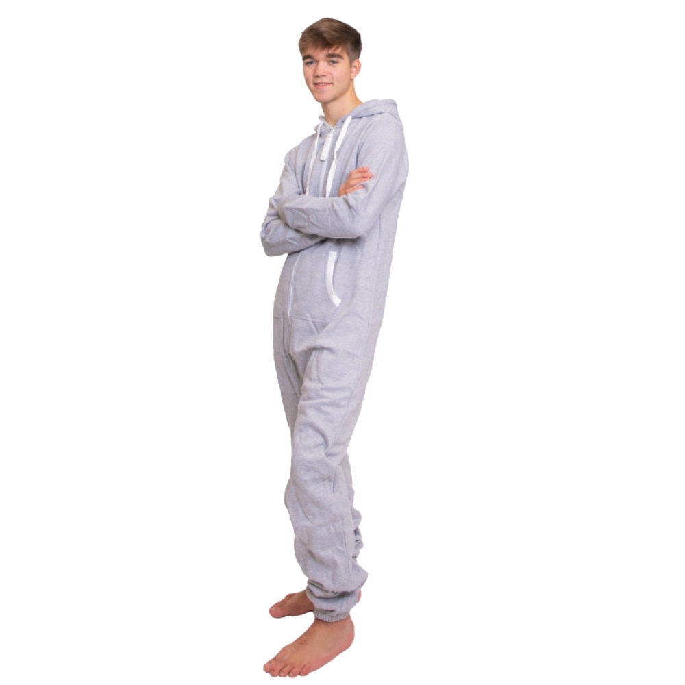 Gray Hoodie Jumpsuit Unisex Sizes XS - 2XL for Men & Women