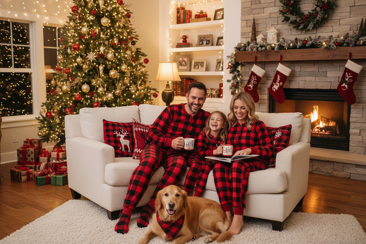 Christmas buffalo plaid onesie banner