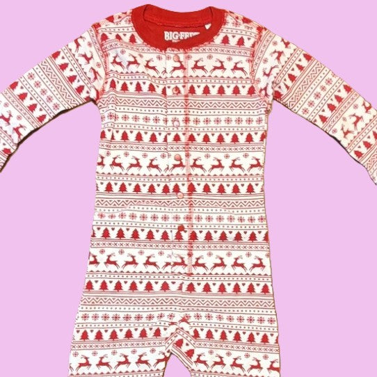 Funny Onesie Union Suit Kids Pajamas Sign on Rear, "HEADIN For The NAUGHTY List"