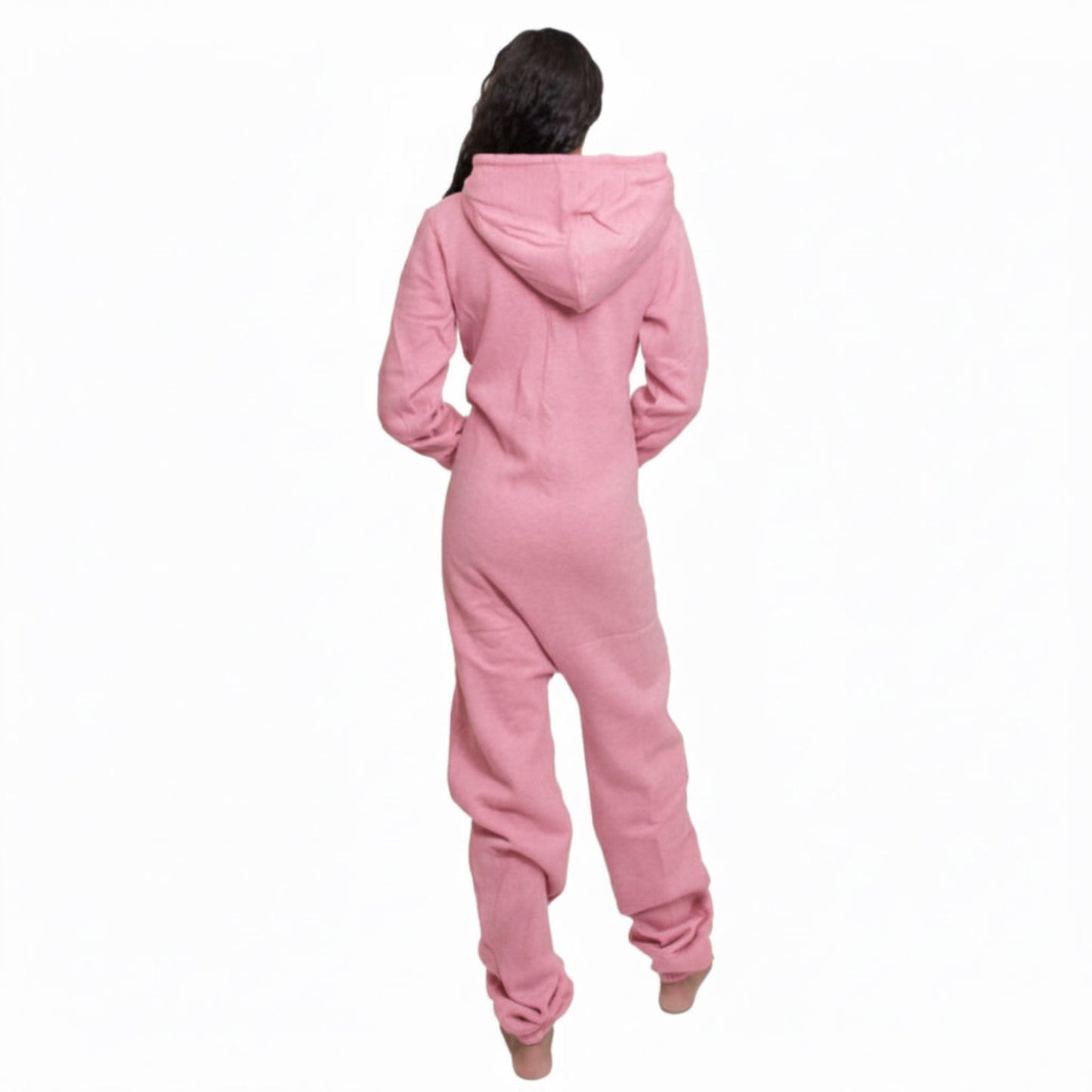 Pink Hoodie Jumpsuit Unisex Sizes XS - 2XL for Men & Women