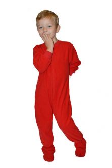 Hoodie Footie Red Fleece Onesie Pajamas for Boys & Girls