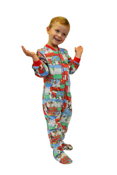 Infant/Toddler Winter Fun Christmas Fleece Print Onesie Footie Pajamas: Big  Feet Onesies & Footed Pajamas