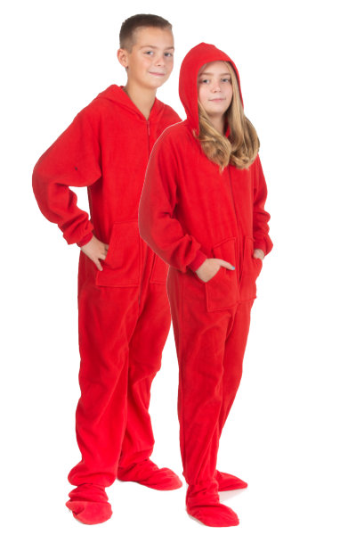 Big Feet Pjs Red Plush Onesie Adult Footed Pajamas with Hood : :  Clothing, Shoes & Accessories